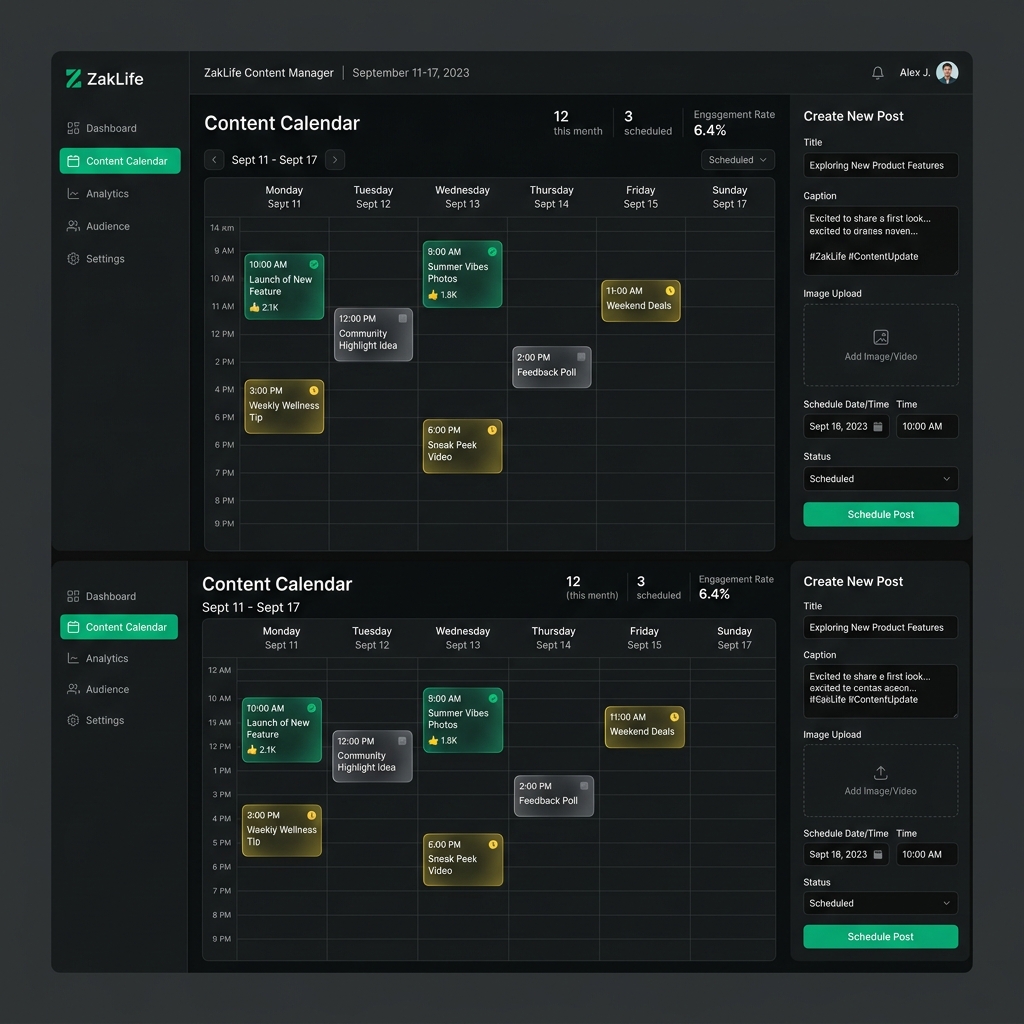 Ảnh thật Content Calendar